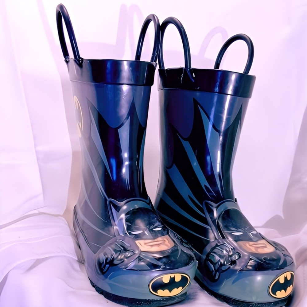 Western Chief Batman Kids Rain Boots - Black and Blue